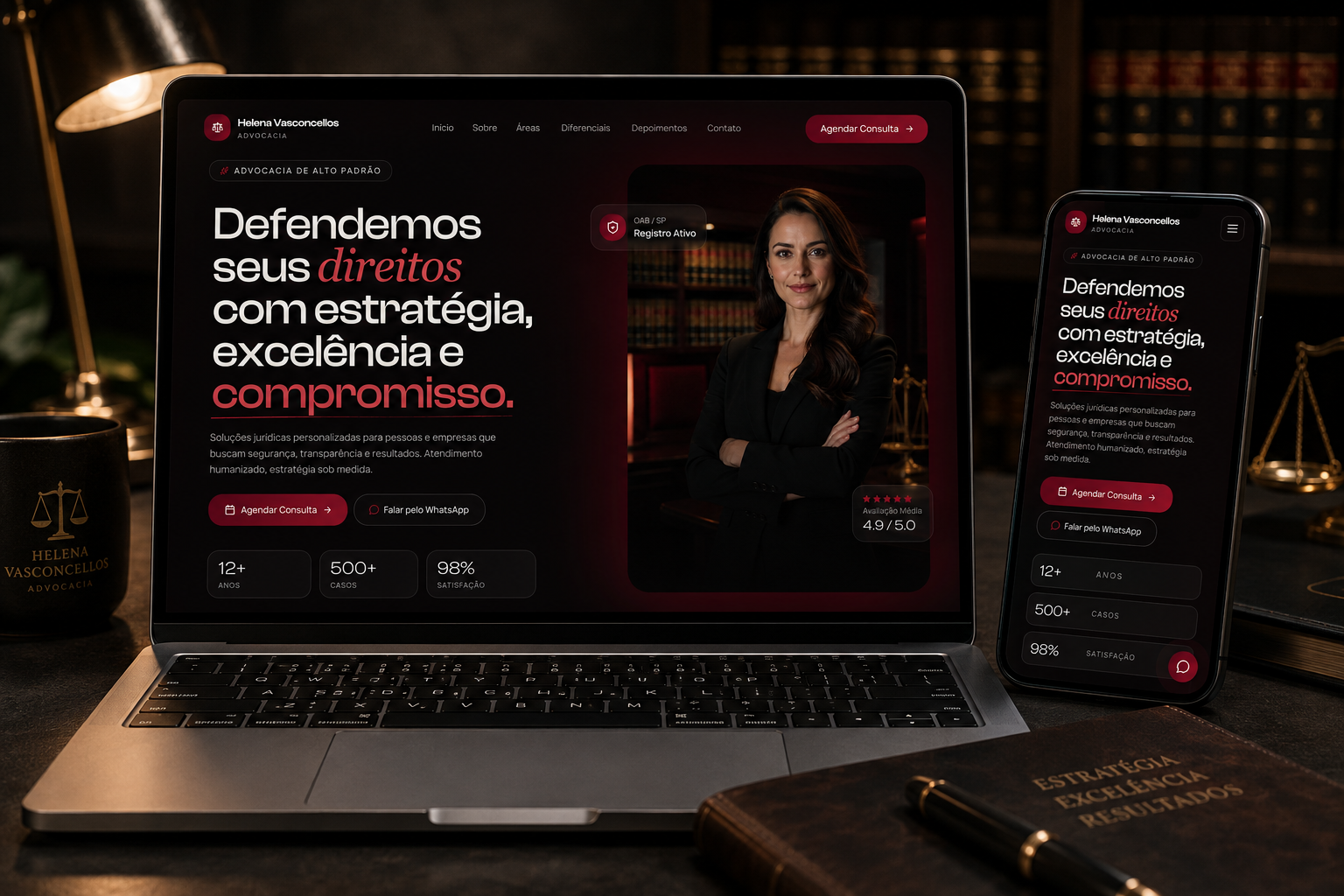 Landing page Helena Vasconcellos Advocacia